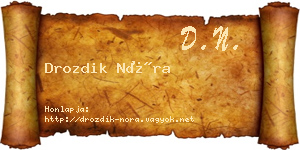 Drozdik Nóra névjegykártya