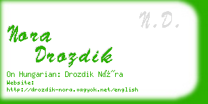 nora drozdik business card